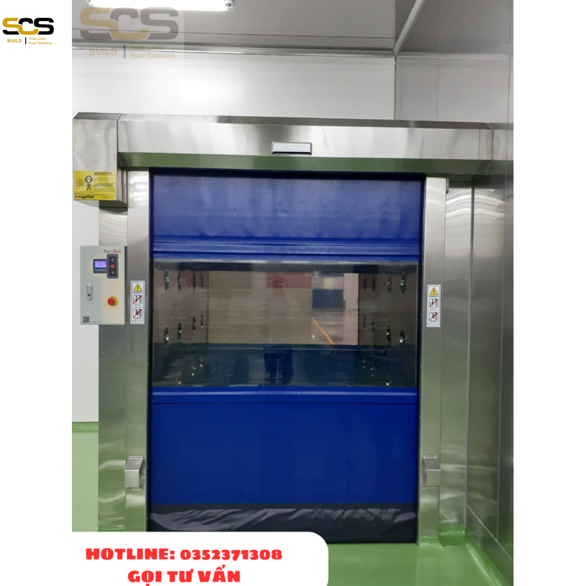 Air shower buồng tắm khí sạch cửa cuốn tự động