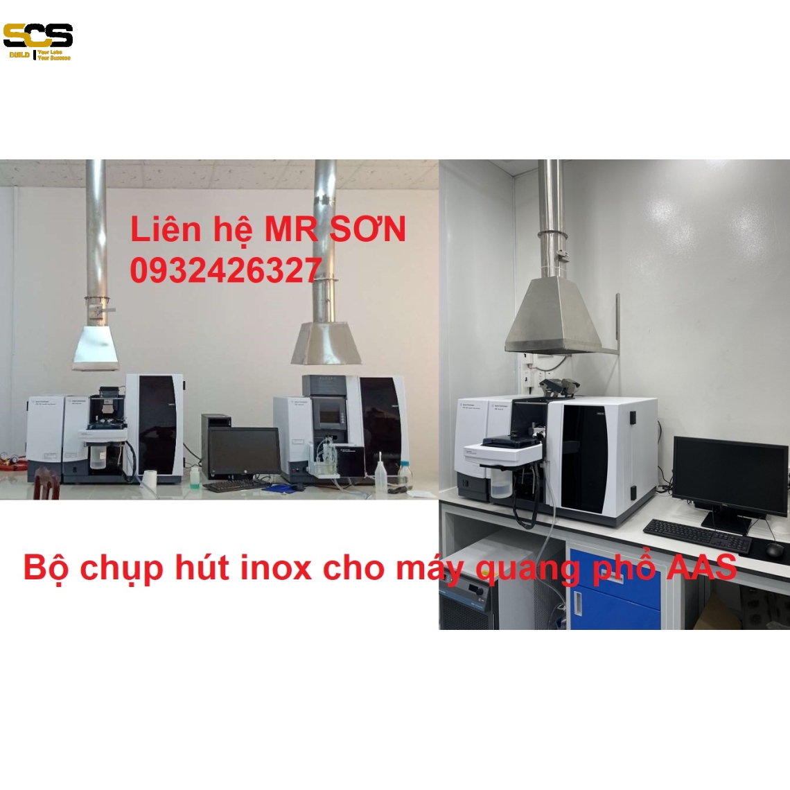 BỘ CHỤP HÚT INOX CHO MÁY QUANG PHỔ AAS