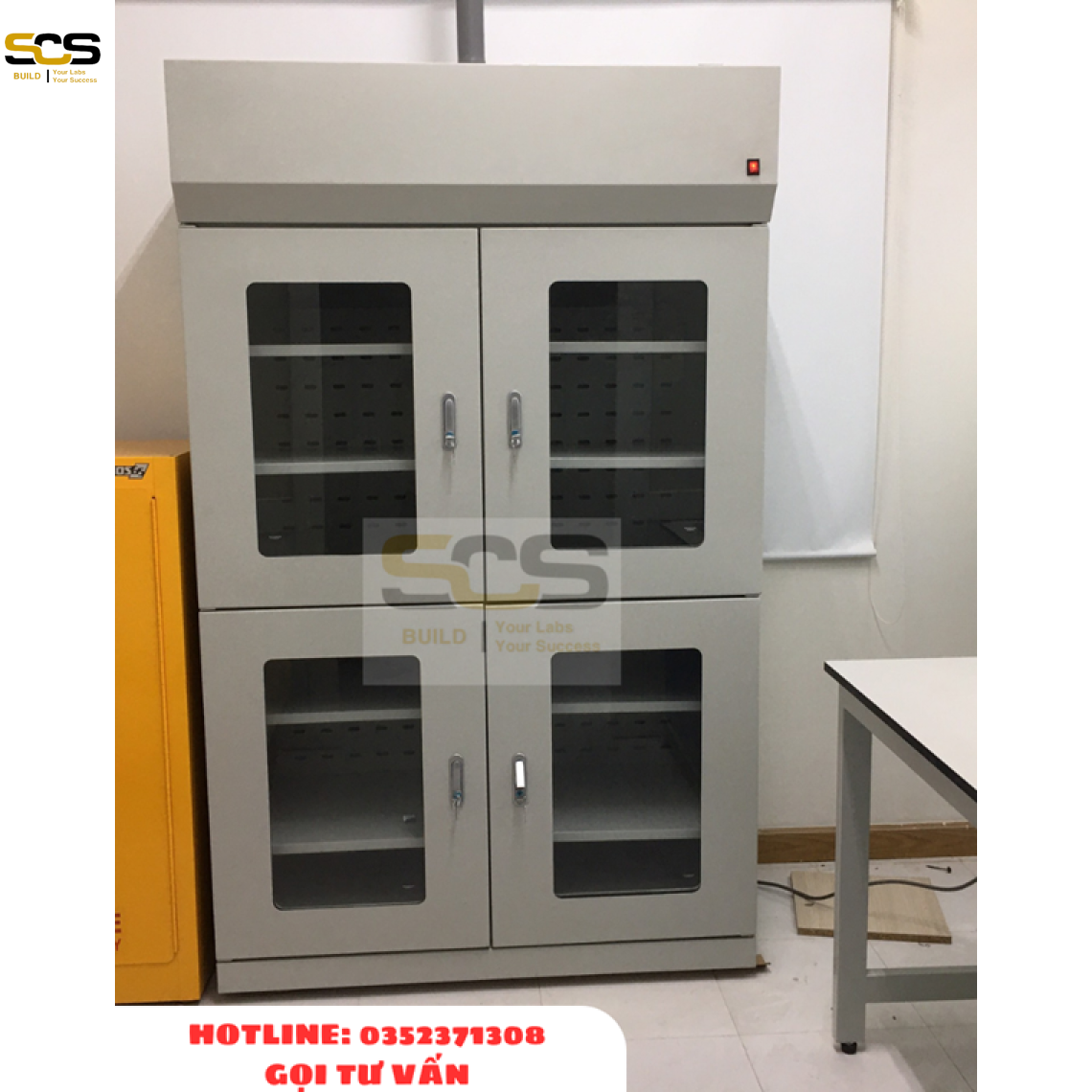 Tủ đựng hóa chất có lọc hấp thu hóa chất kích thước 900mm