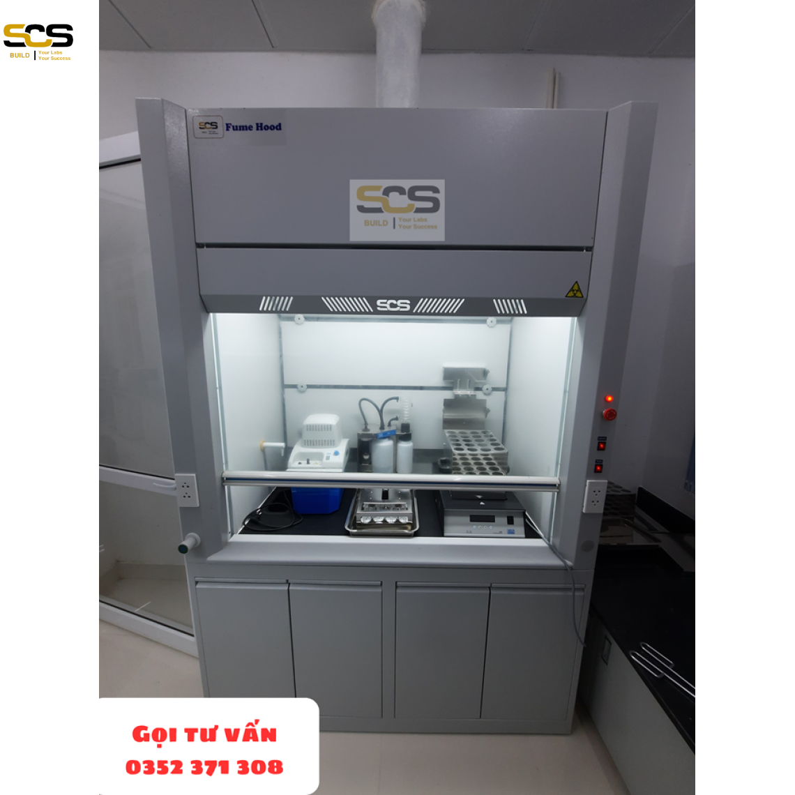 Tủ hút khí độc dùng trong phòng thí nghiệm trường học SCS LAB cung cấp