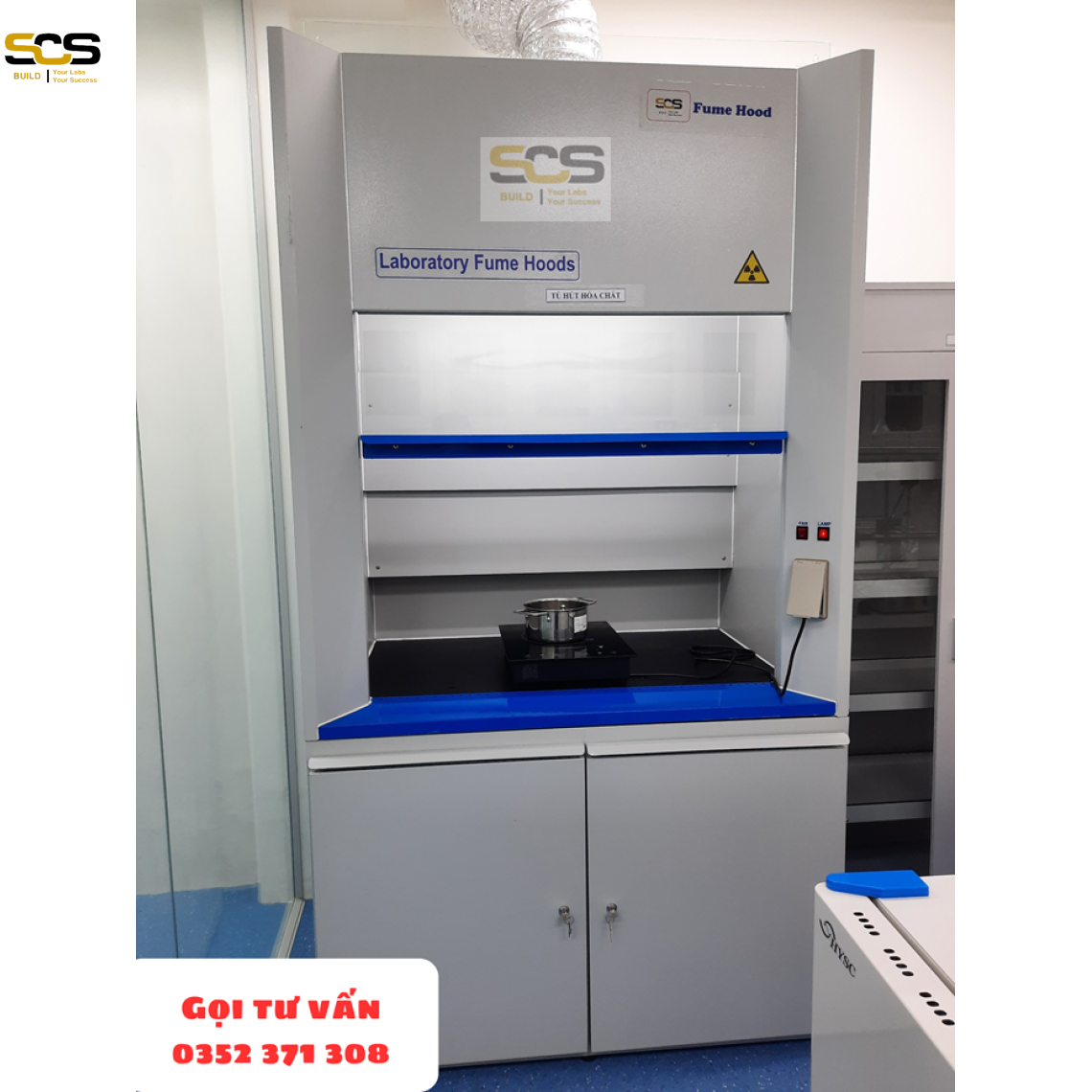 Tủ hút khí độc dùng trong phòng thí nghiệm trường học SCS LAB cung cấp