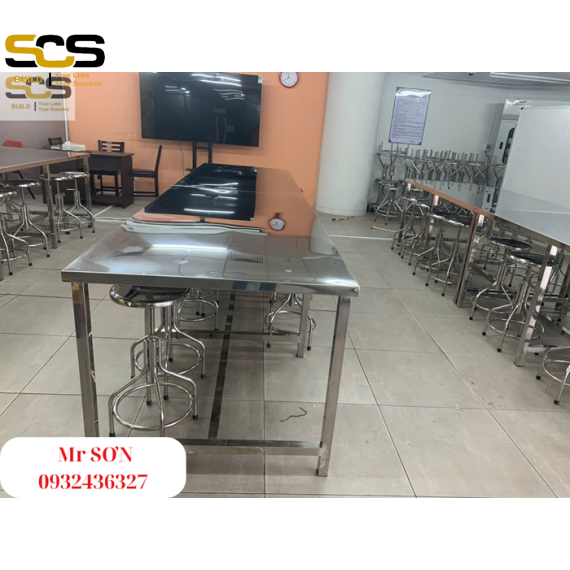 Giao ghế inox và bàn inox phòng thí nghiệm trường Đại Học Hồng Bàng